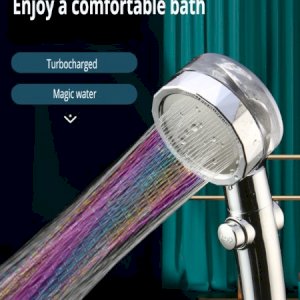 Rainfall Turbo Fan Shower Head 360 Rotating High Pressure Water Saving Handheld Shower Turbocharged Spray Nozzle Bath Accessory