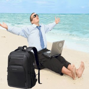 BANGE Large Capacity 15.6 Inch Laptop Backpack Durable Daily Men‘s School Bag Multi-Functional USB Charging Port Water Resistant